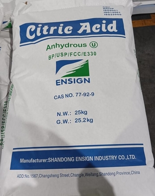 CAS 77-92-9 Citric Acid Anhydrous Edible For Food Additives